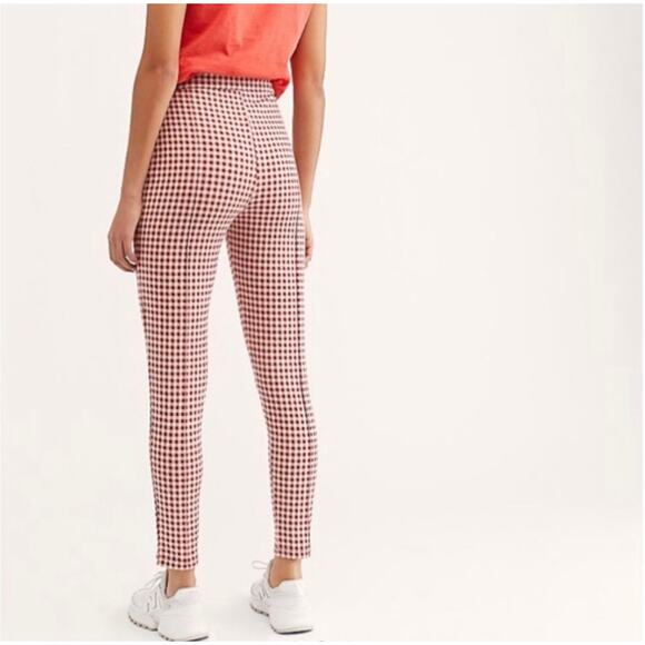 Free People red and white gingham high waisted skinny pants Size 2 - Picture 2 of 9